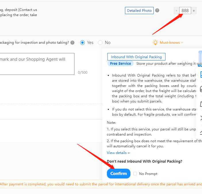 Pagar por el agente de Taobao